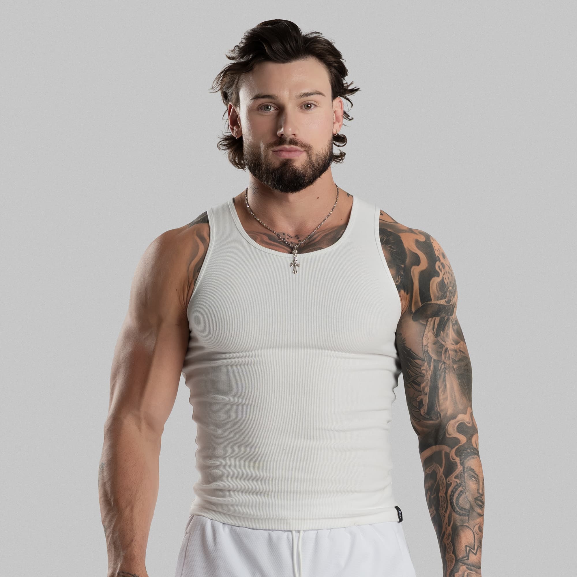 Men's Ribbed Tank 3-Pack - Black / Gray / White - Image 4