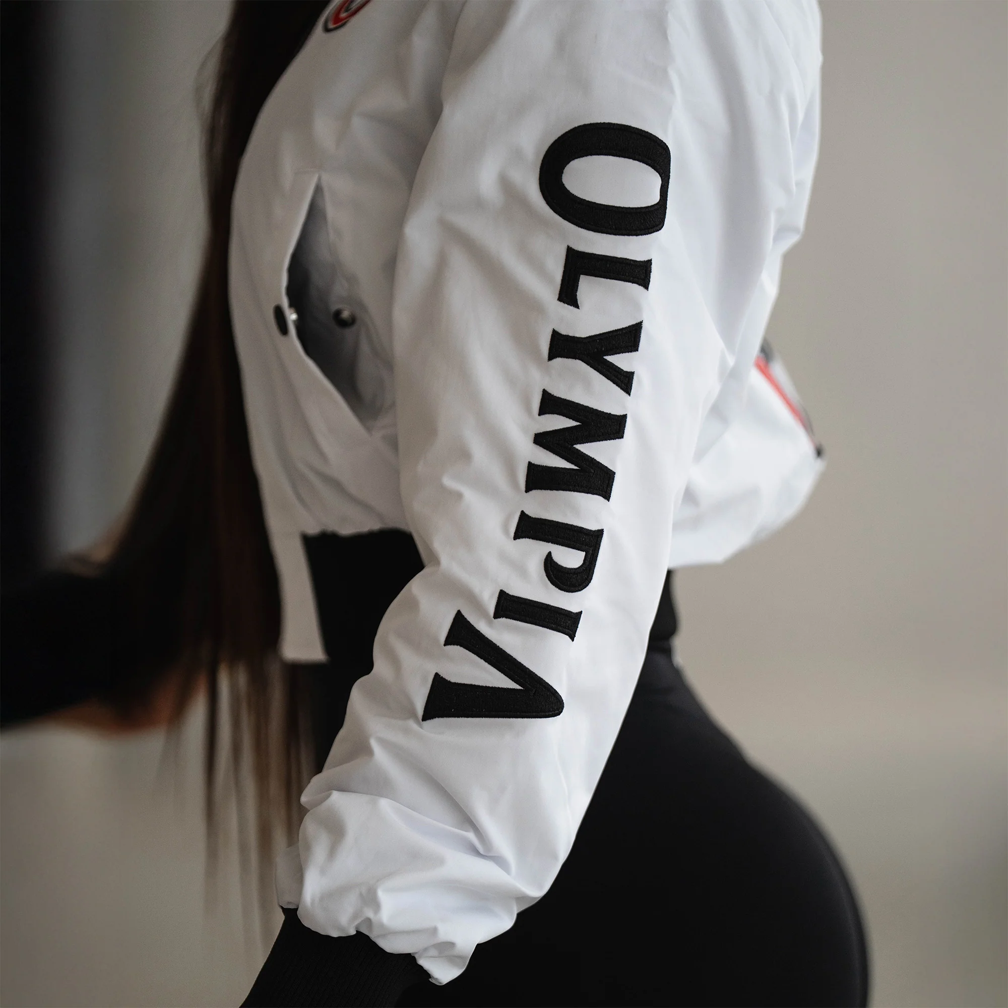 Olympia Cropped Bomber Jacket - Image 10