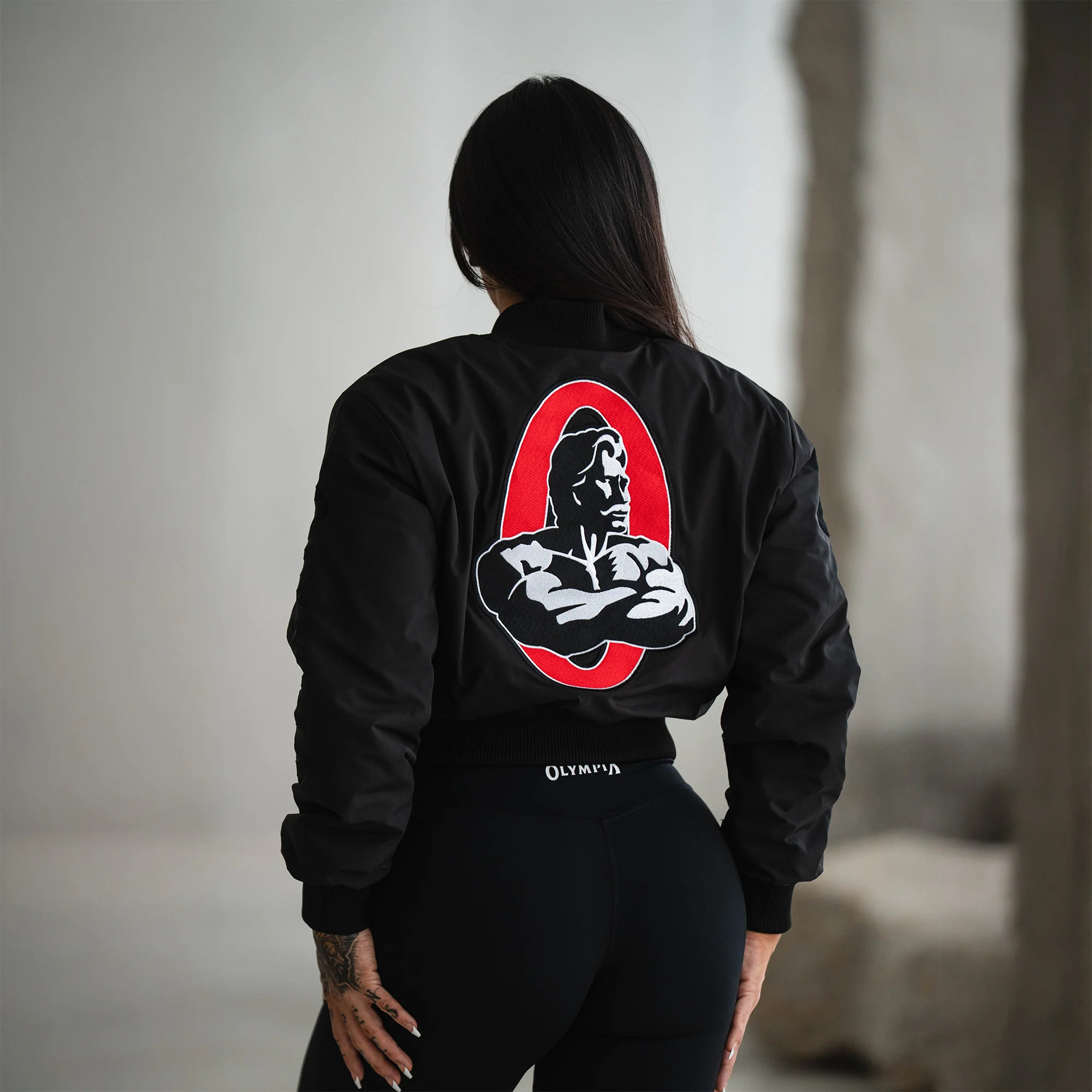 Olympia Cropped Bomber Jacket - Image 2