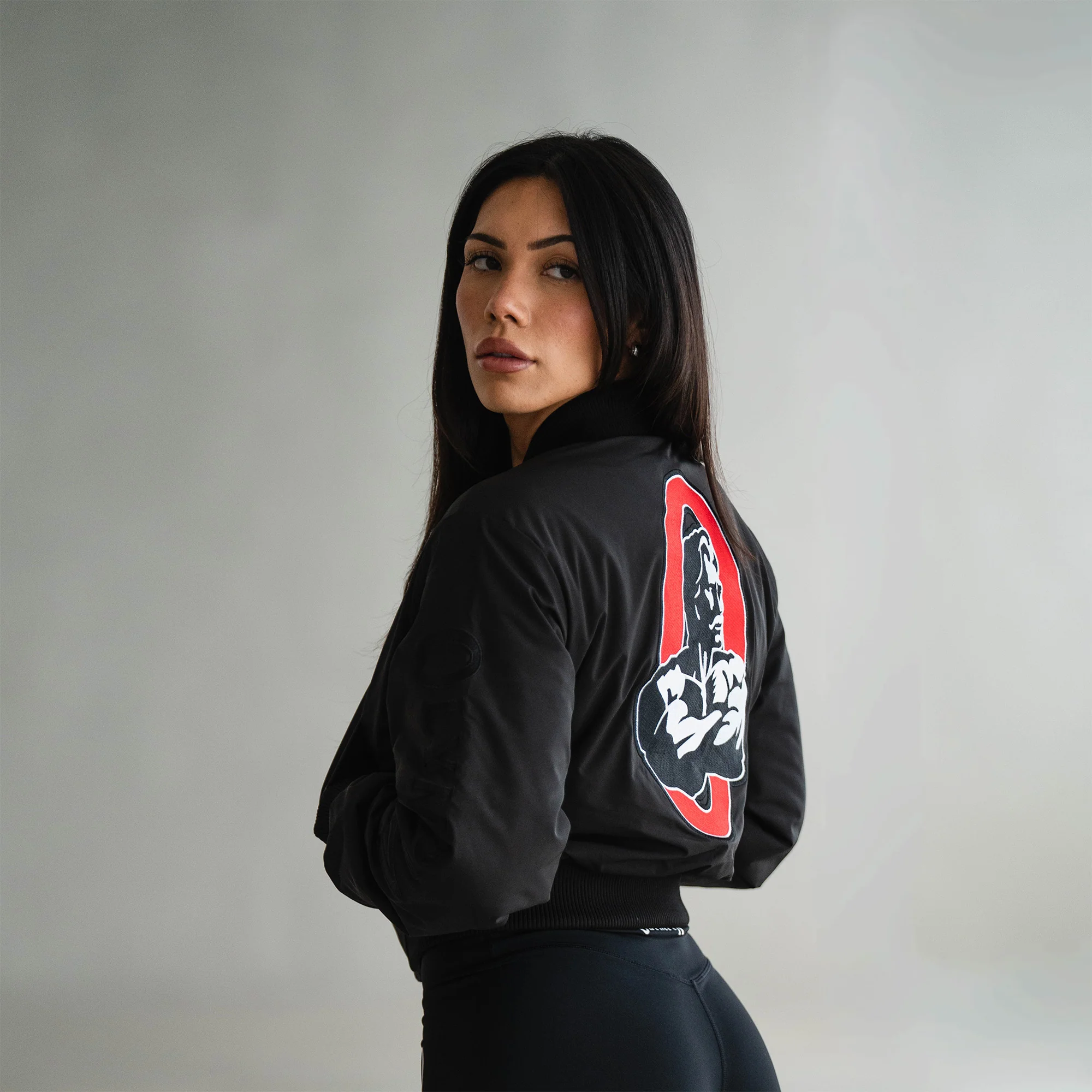 Olympia Cropped Bomber Jacket - Image 4