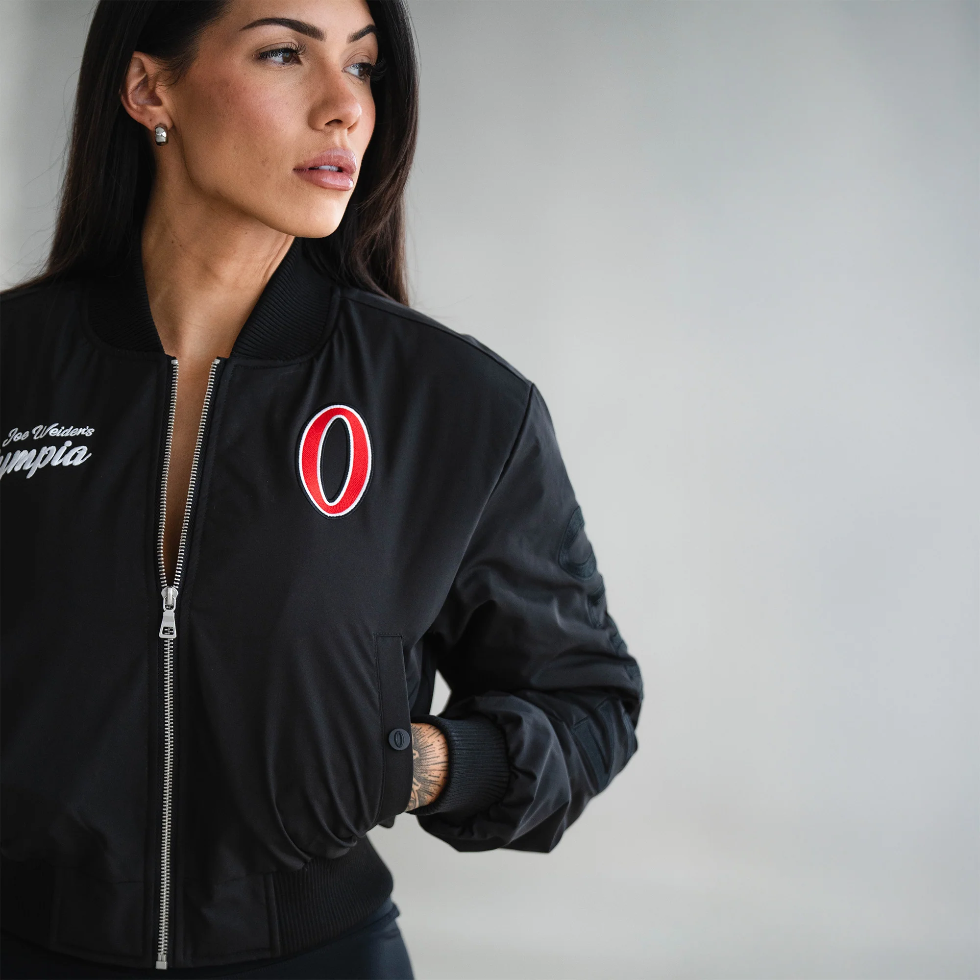 Olympia Cropped Bomber Jacket - Image 5