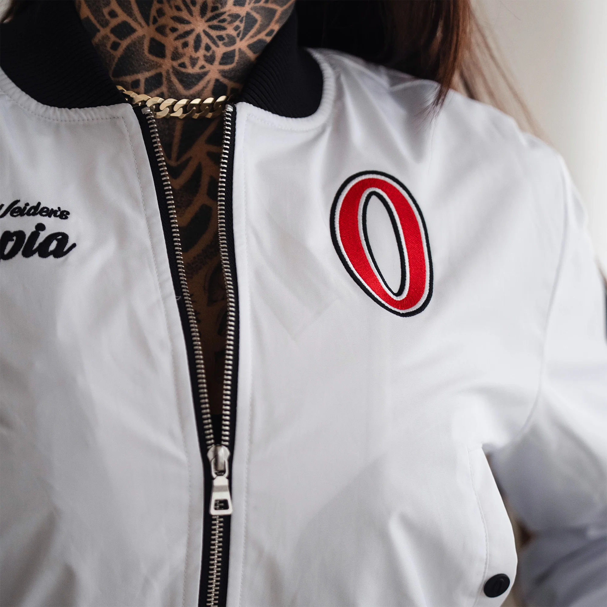 Olympia Cropped Bomber Jacket - Image 9