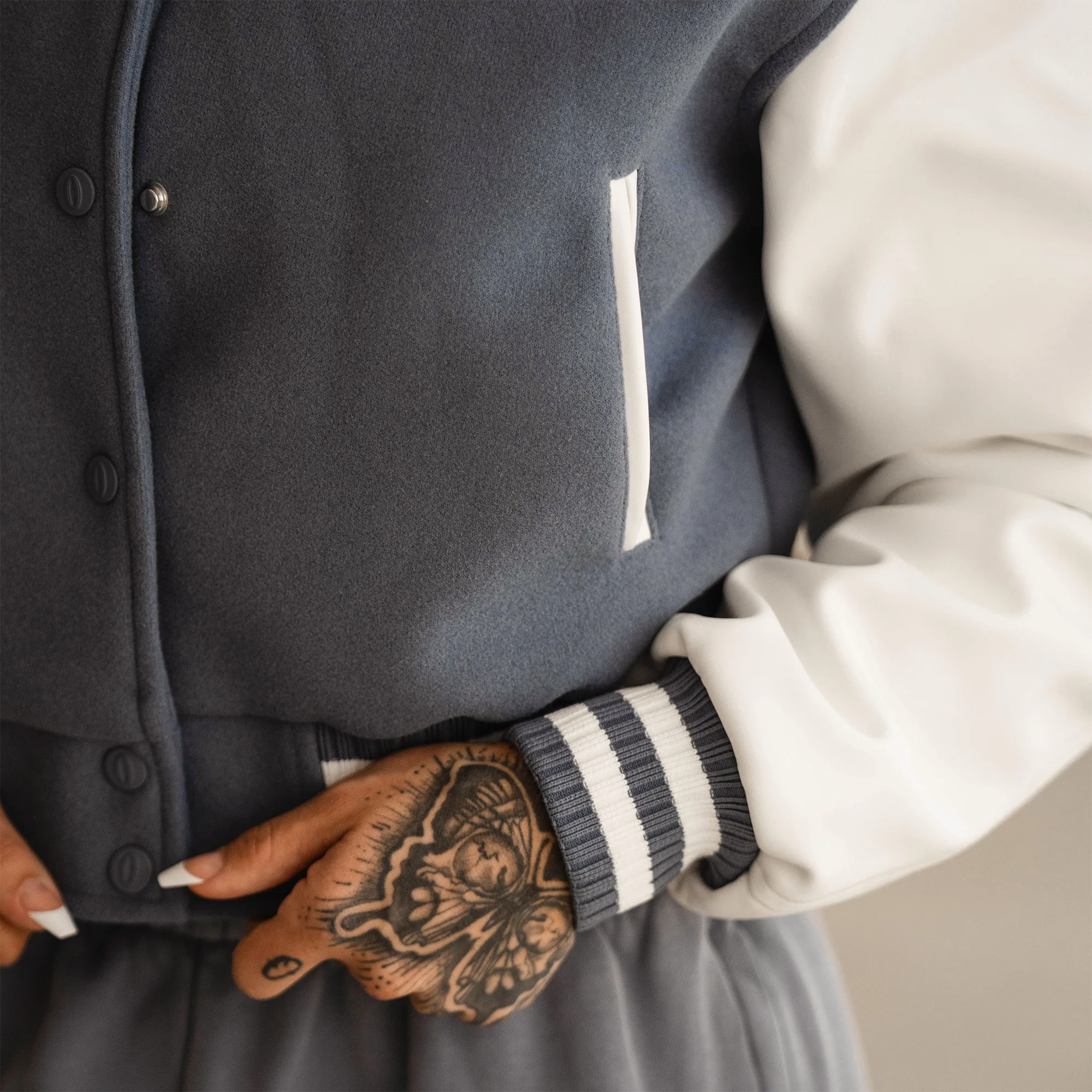 Olympia Cropped Varsity Jacket - Image 3