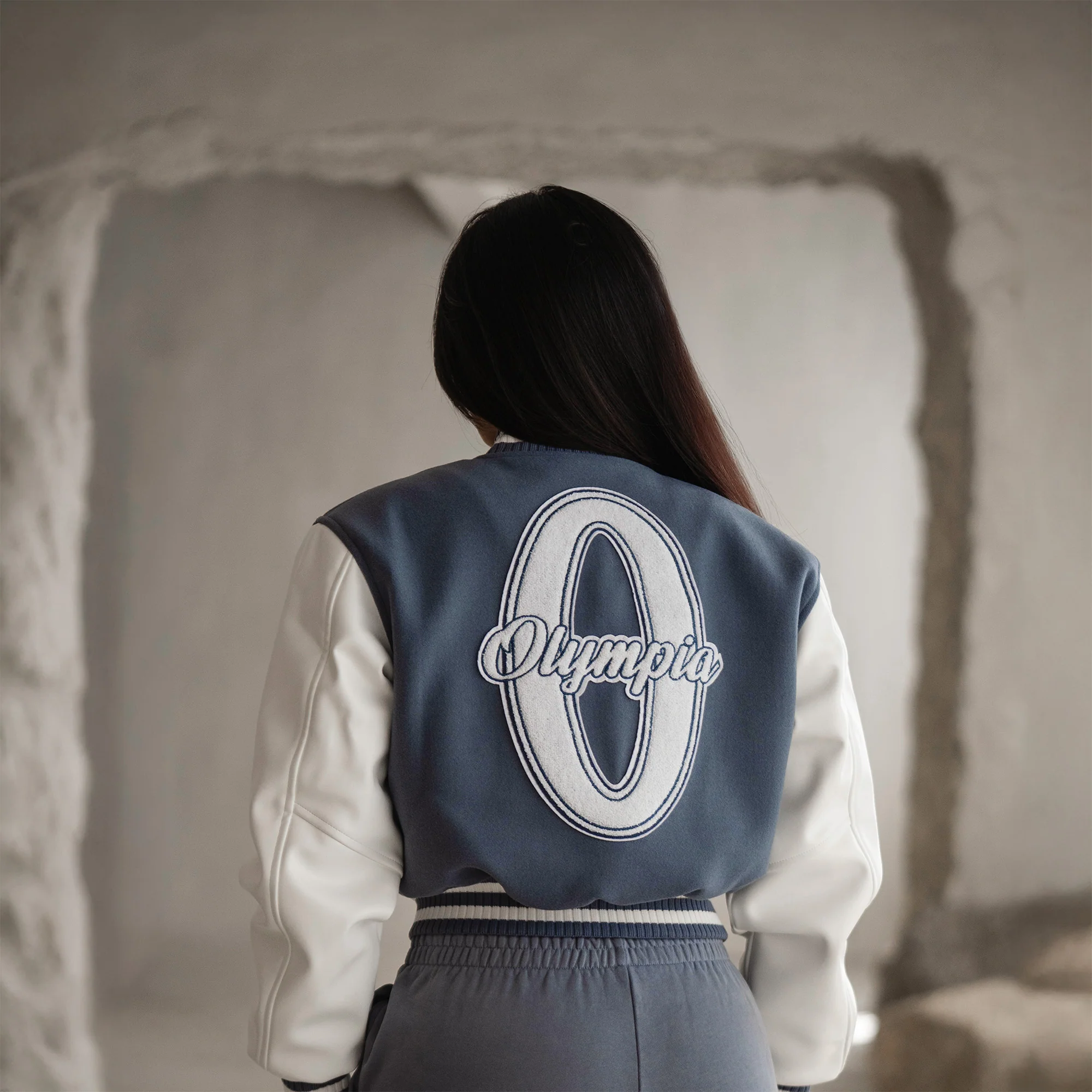 Olympia Cropped Varsity Jacket - Image 4
