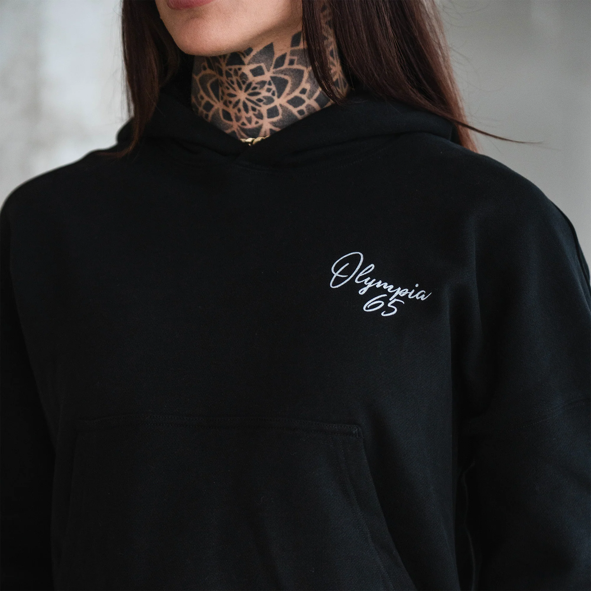 Olympia Script Cropped Hoodie - Image 4