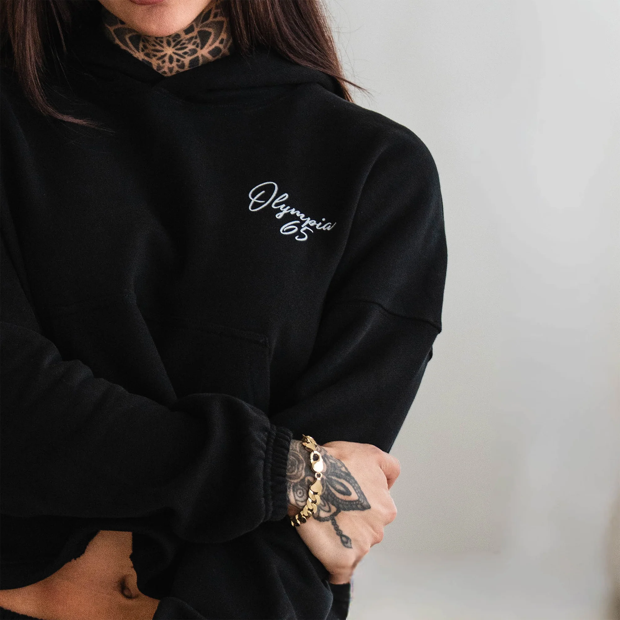 Olympia Script Cropped Hoodie - Image 5