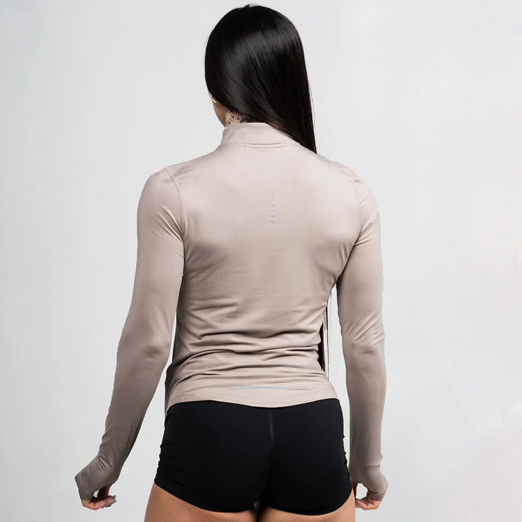 Women's Performance Quarter Zip - Taupe - Image 2