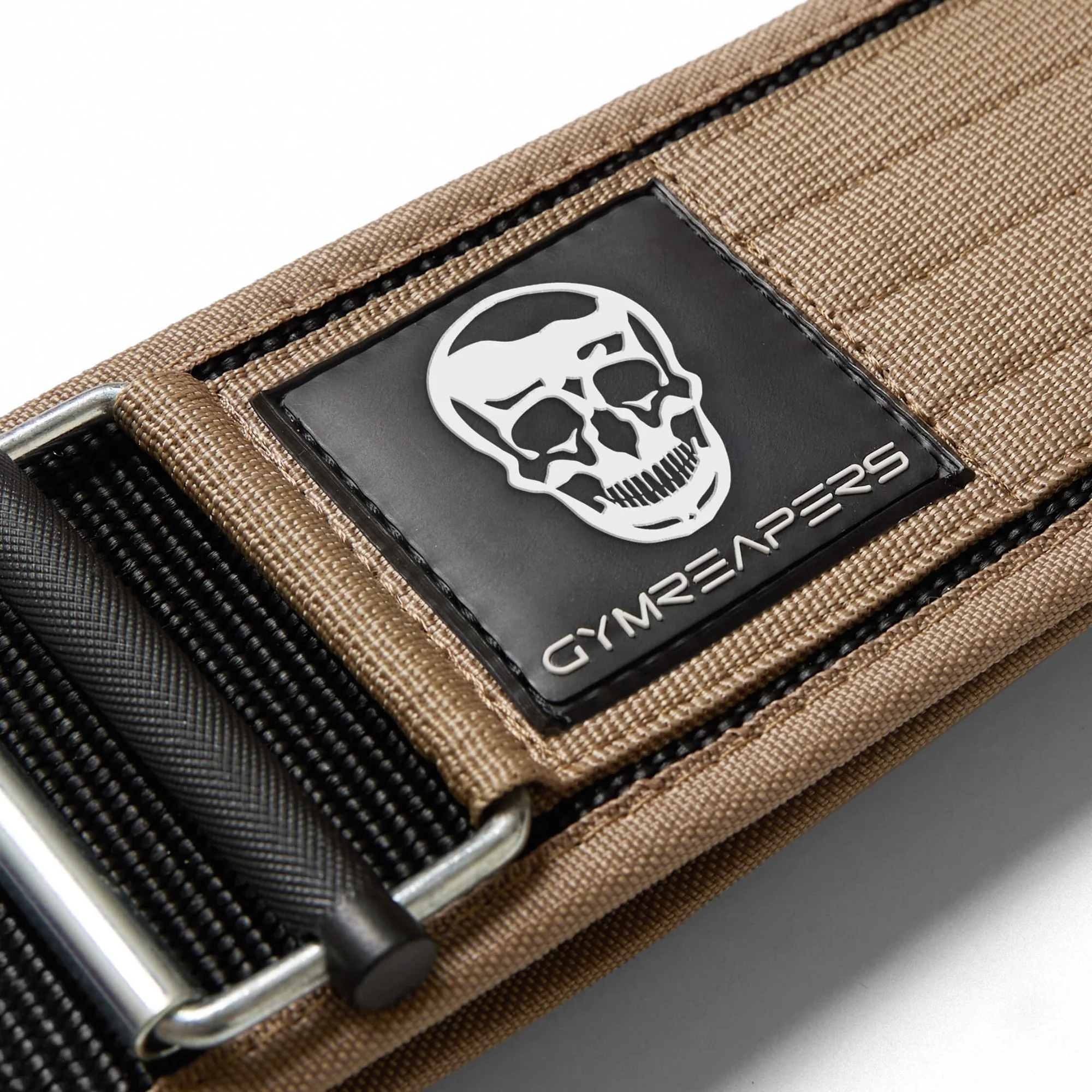 Quick Locking Weightlifting Belt | Premium Back Support - Tan - Image 4