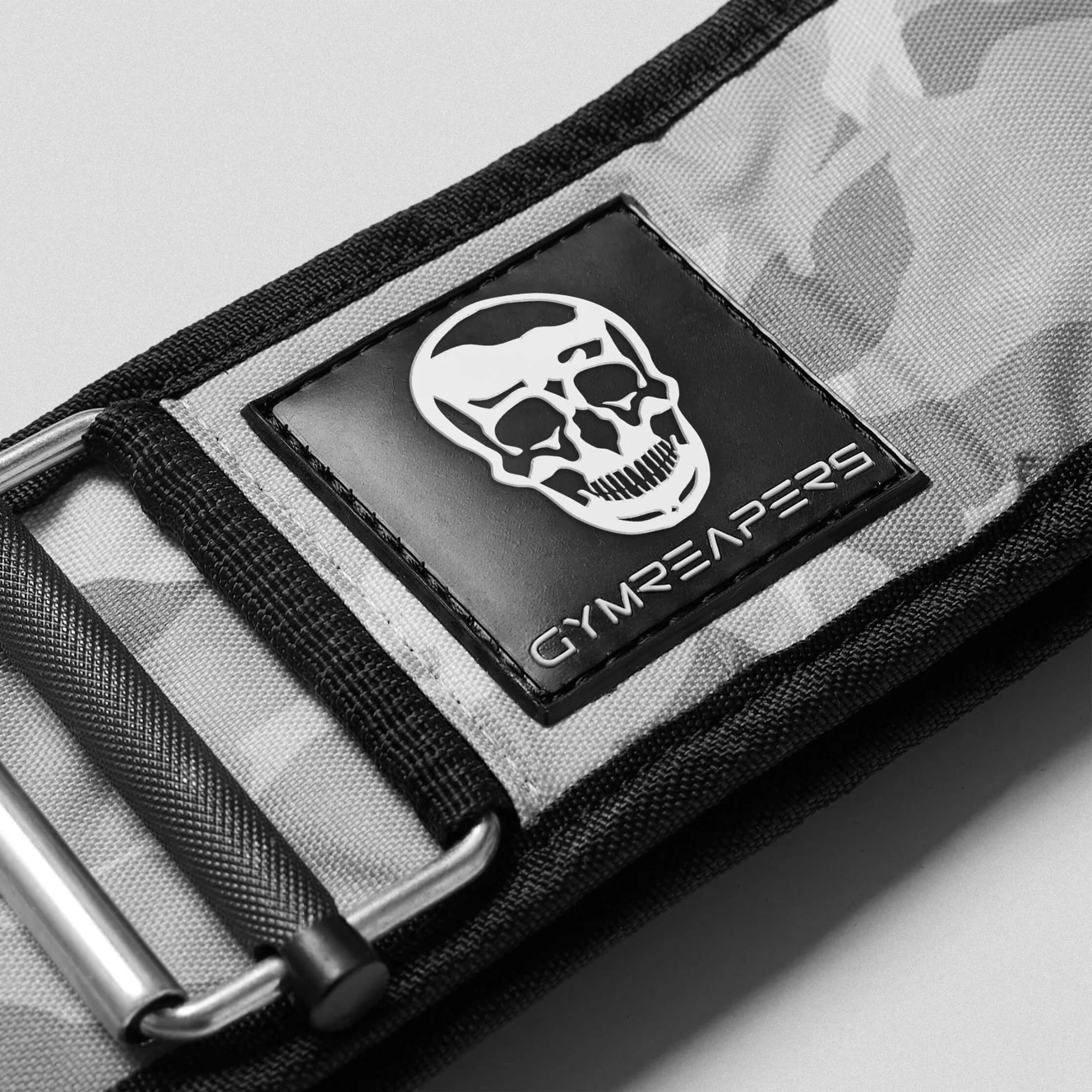 Quick Locking Weightlifting Belt | Premium Back Support - White Camo - Image 4