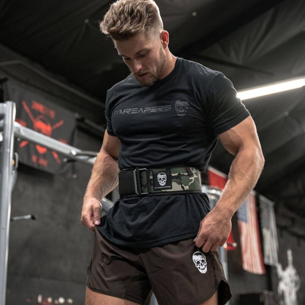 Quick Locking Weightlifting Belt | Premium Back Support - White Camo - Image 8