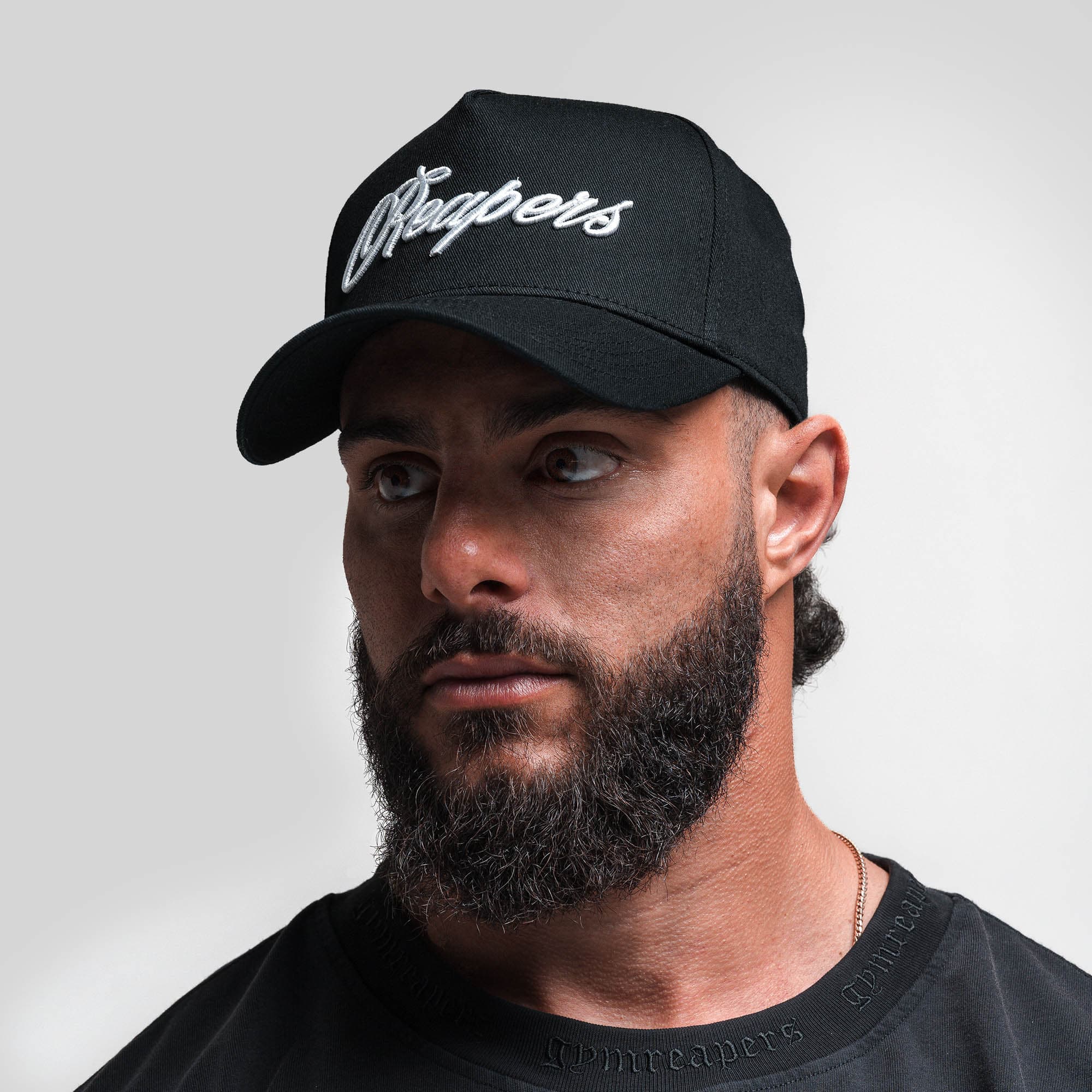 Reapers 5-Panel Cotton Hat - Black/White - Image 5
