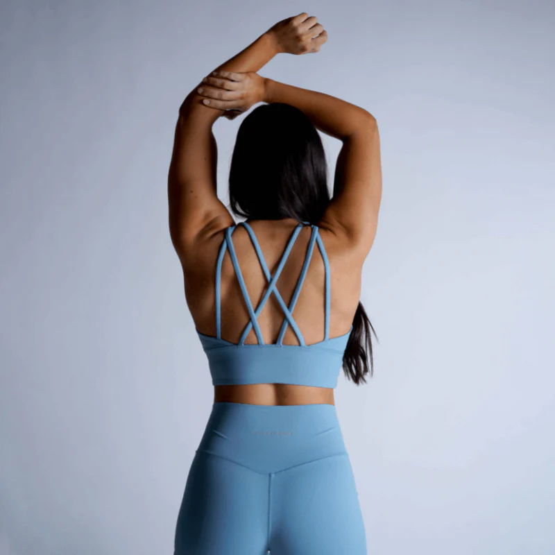 Revive High Neck Bra - Sky Blue - Image 4
