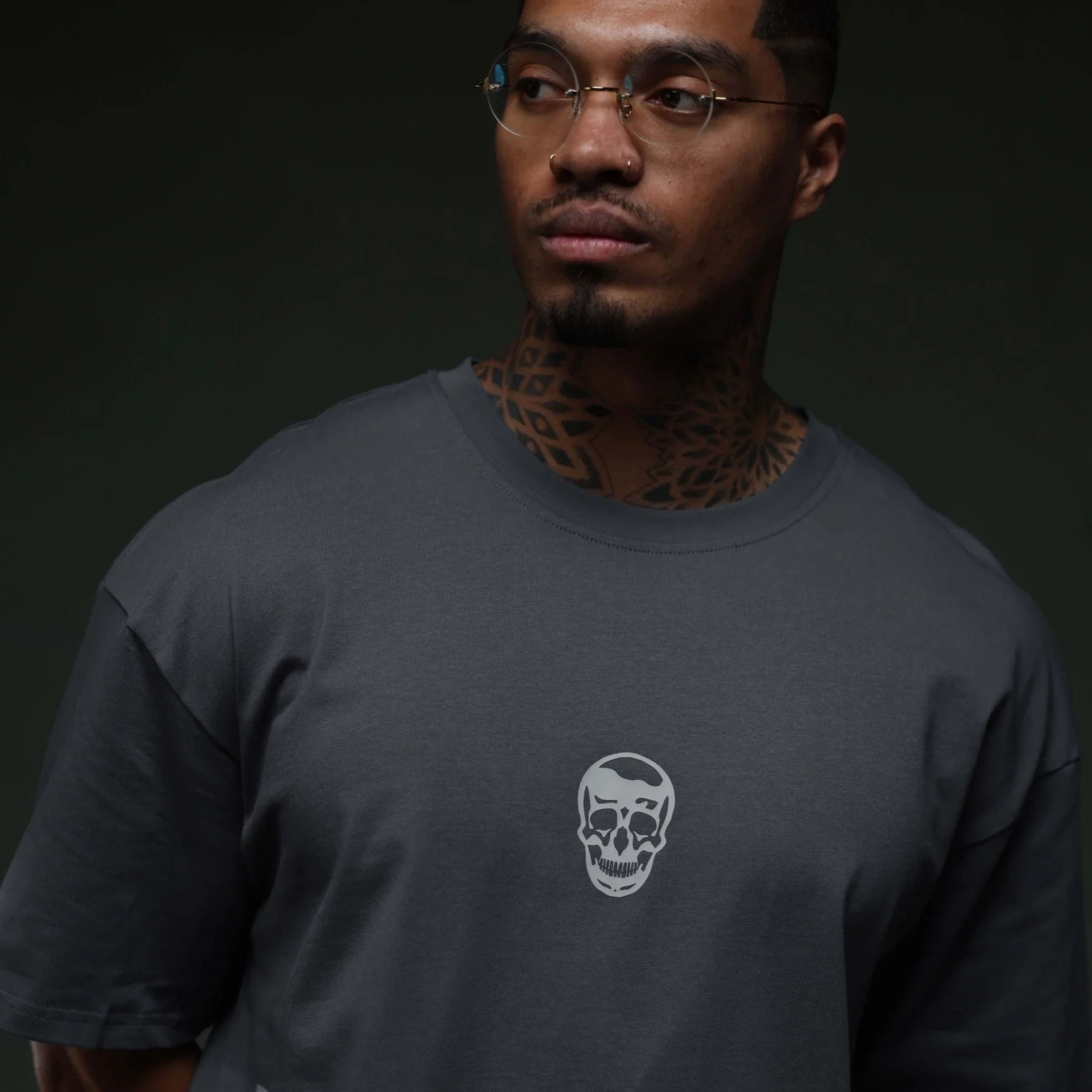 Skull Tee - Charcoal - Image 4