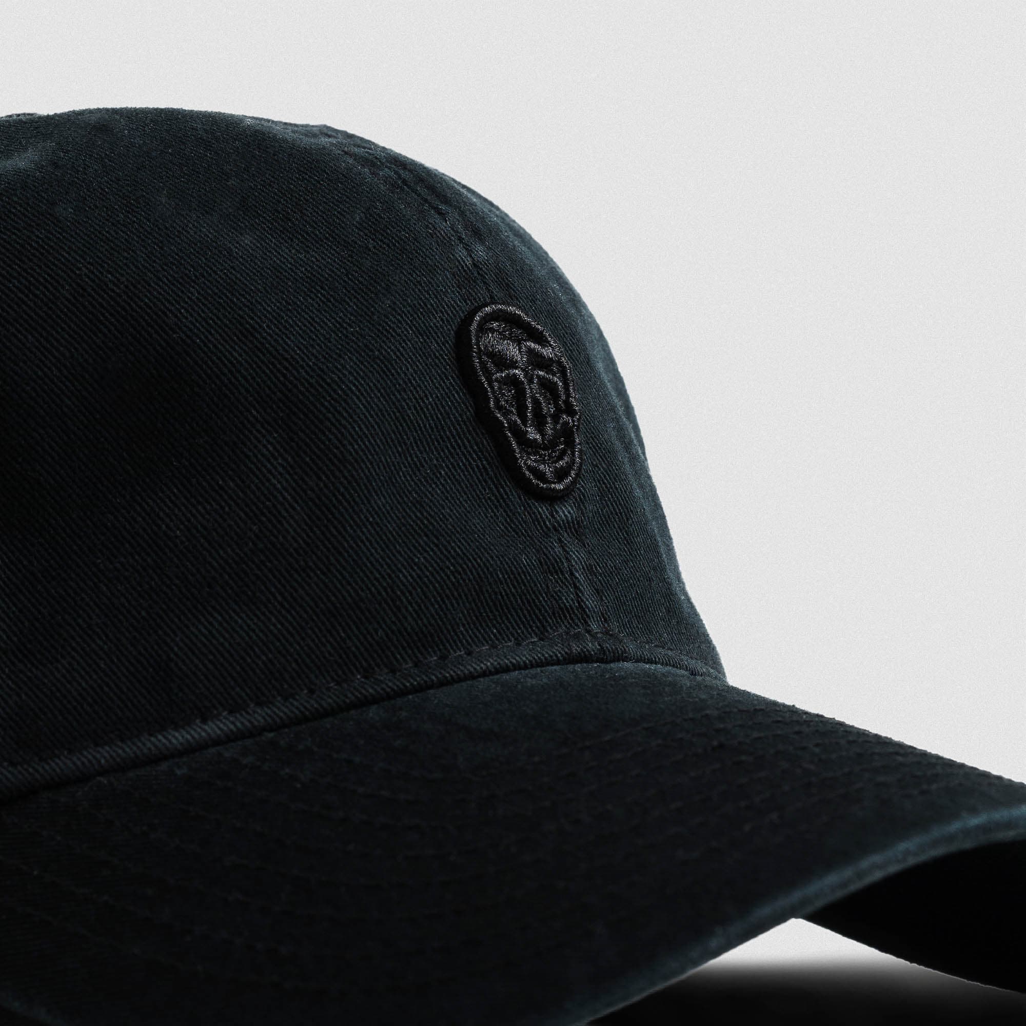 Washed 6-Panel Dad Hat - Black/Black - Image 3