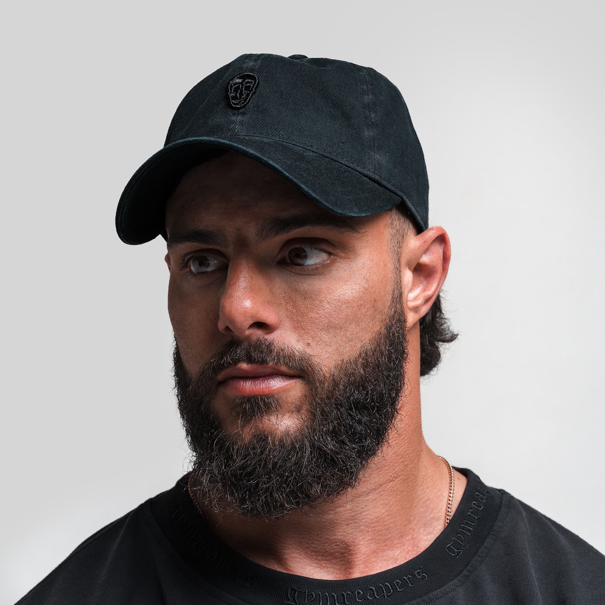 Washed 6-Panel Dad Hat - Black/Black - Image 4
