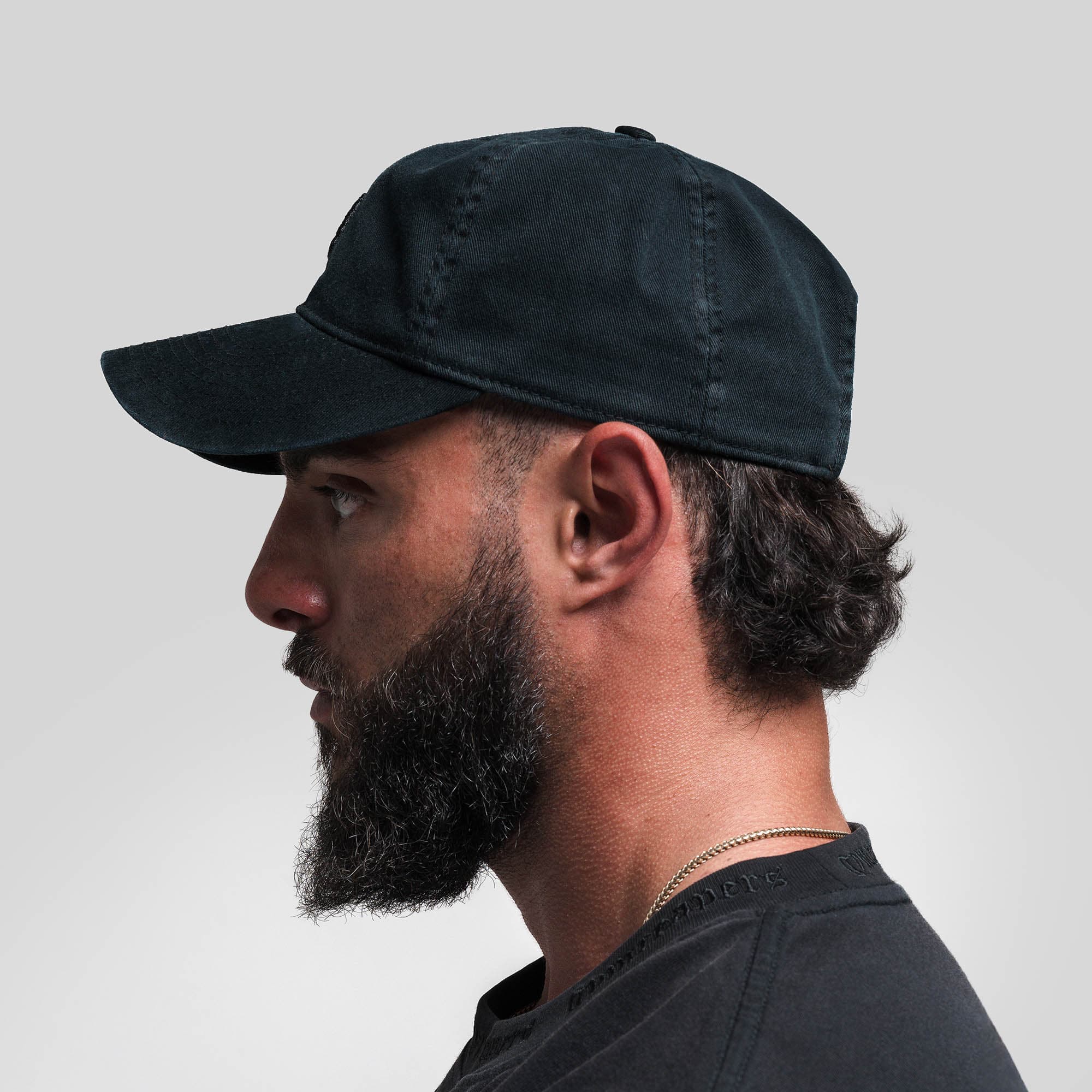 Washed 6-Panel Dad Hat - Black/Black - Image 5