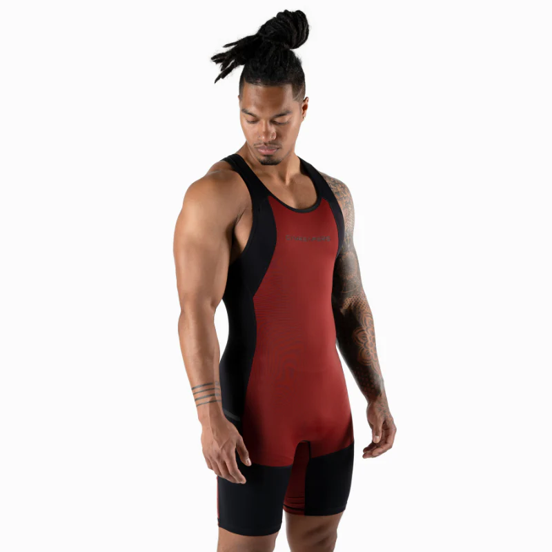 Apex Weightlifting Singlet - Burgundy (IPF Approved) - Image 3