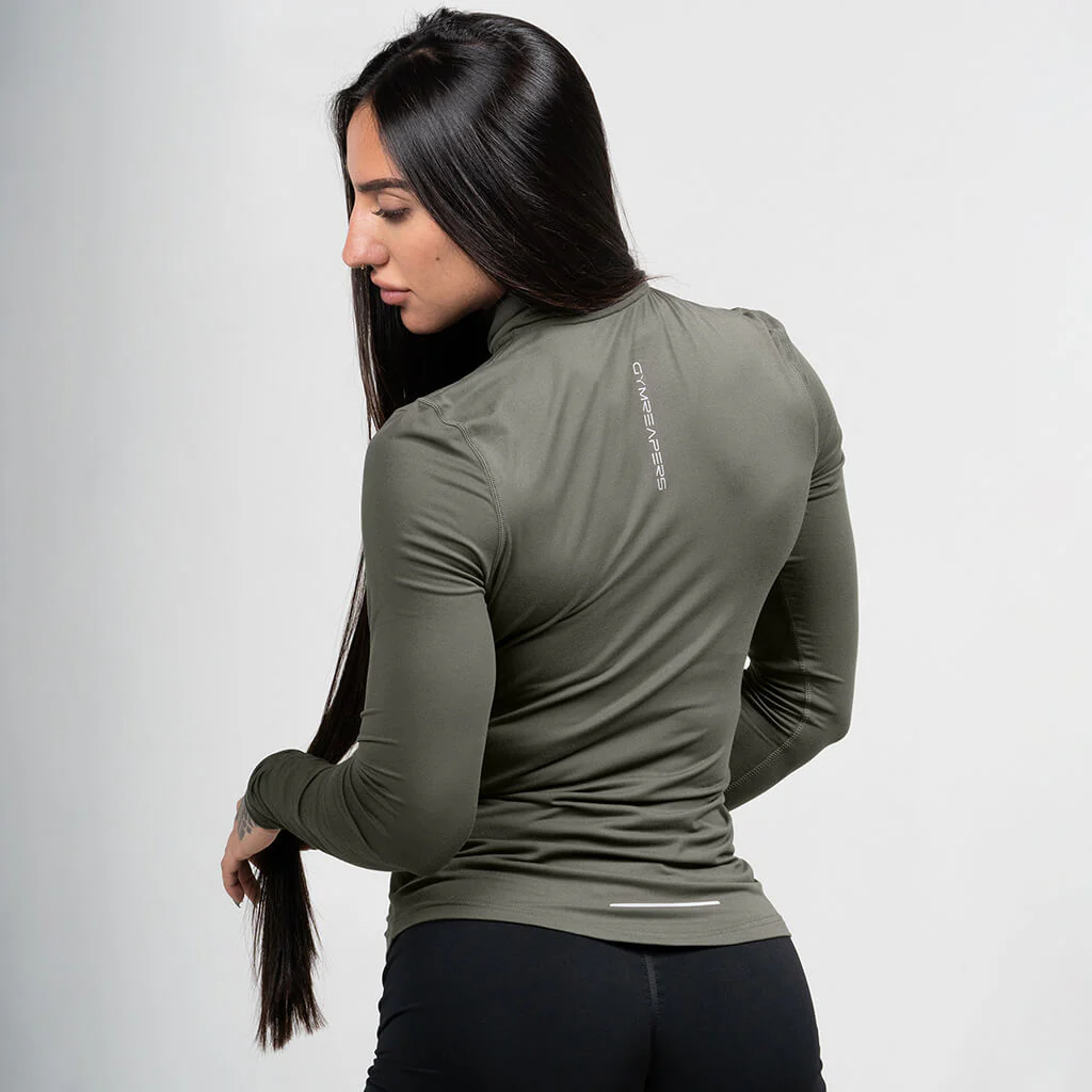 Women's Performance Quarter Zip - OD Green - Image 2