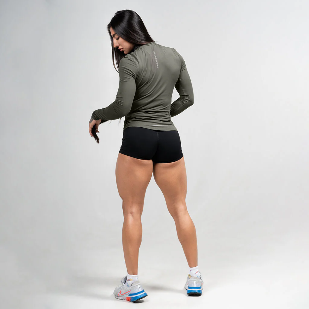 Women's Performance Quarter Zip - OD Green - Image 3