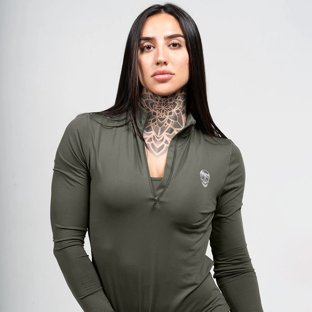 Women's Performance Quarter Zip - OD Green - Image 4